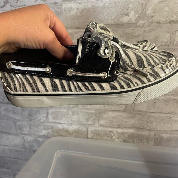 Sperry Sequin Zebra Shoes Size 6.5 Angelfish Loafer - Picture 3 of 5